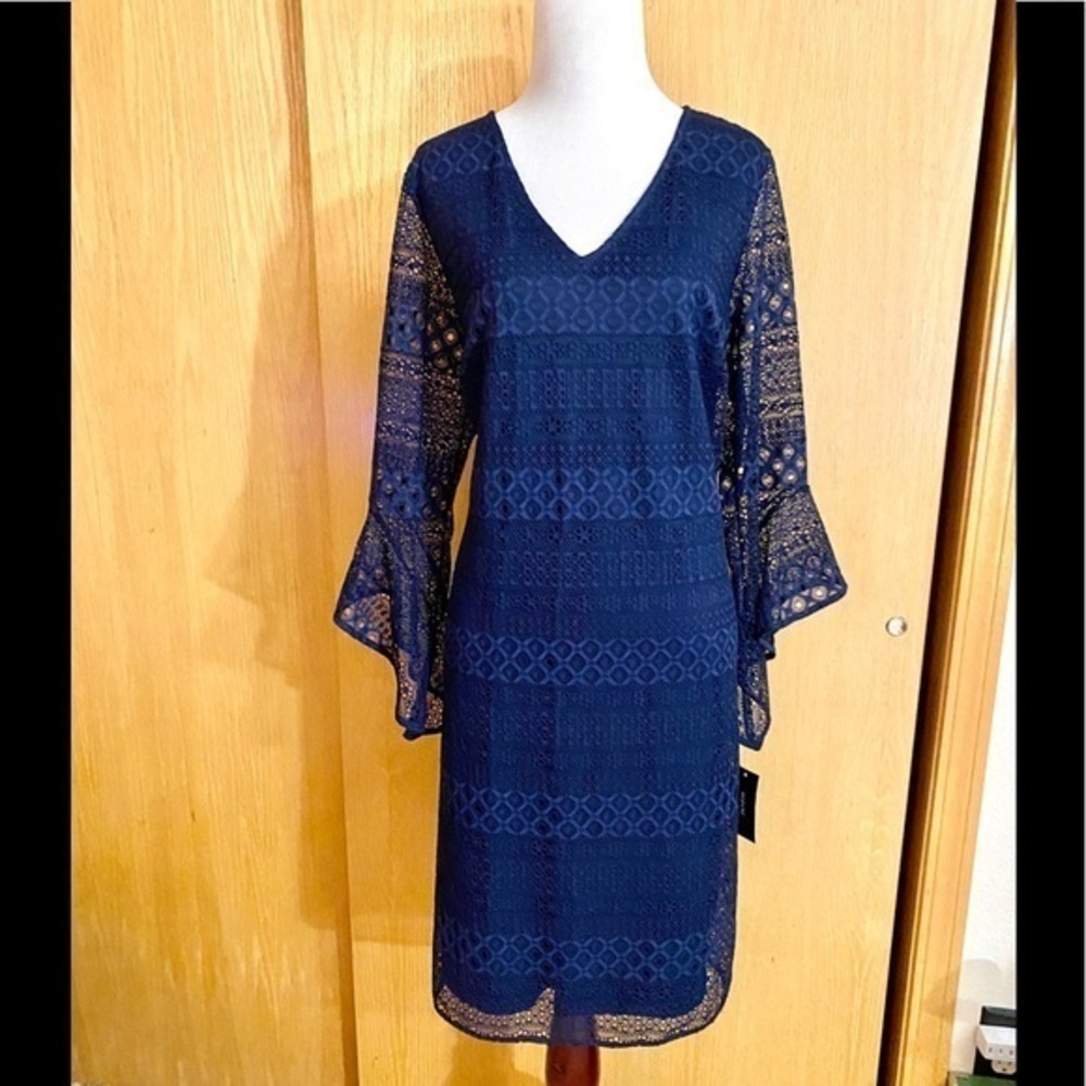 Gorgeous Alfani Lace Overlay Midi Dress
